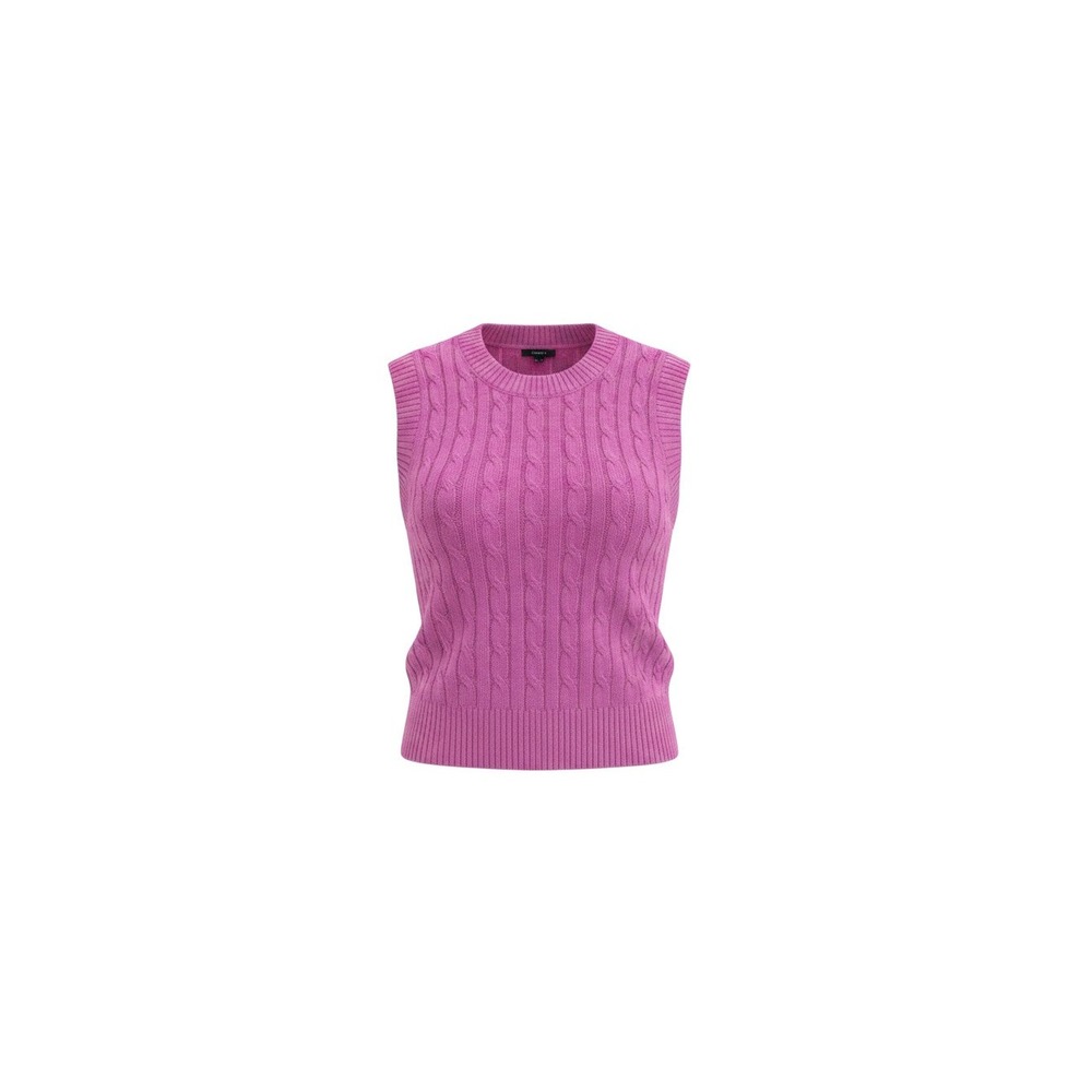 Forever 21 Sweater Vest Womens Large Pink New Cable Knit Crew Neck Sleeveless